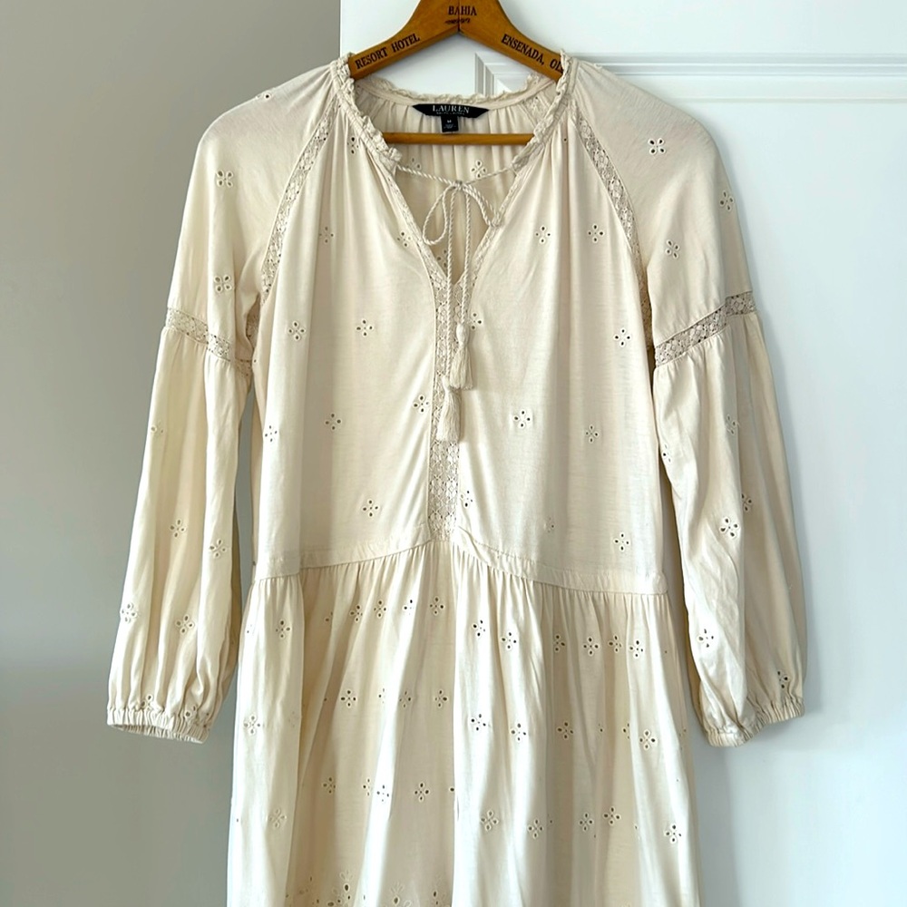 Lauren RL Black Label Cottagecore Romantic Eyelet Lace Dress w MEASUREMENTS! - Picture 4 of 16
